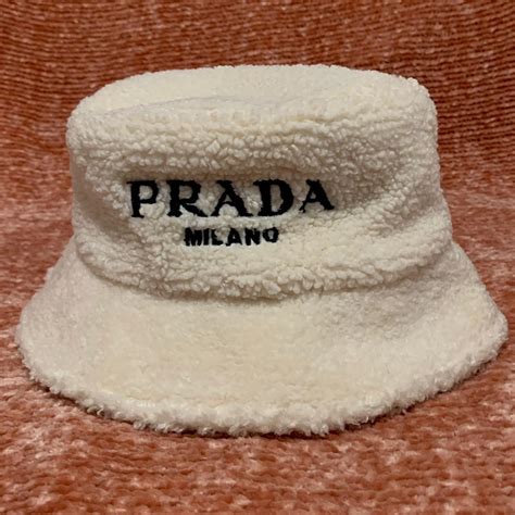 leather prada bucket hat|prada bucket hat sherpa.